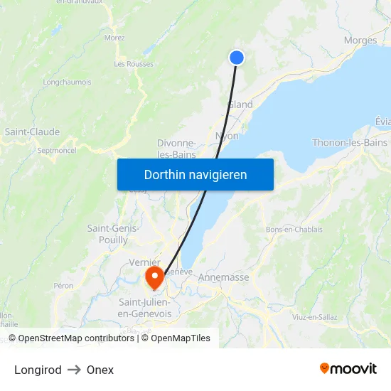 Longirod to Onex map
