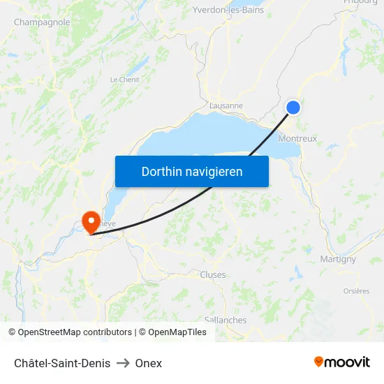 Châtel-Saint-Denis to Onex map