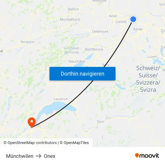 Münchwilen to Onex map