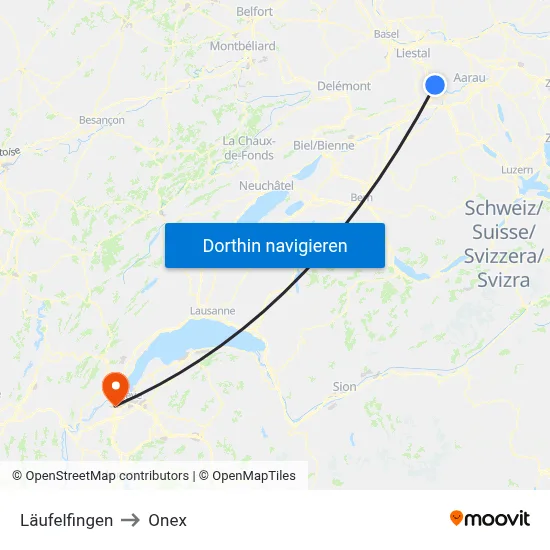 Läufelfingen to Onex map