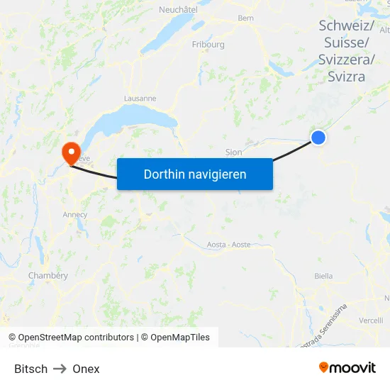Bitsch to Onex map