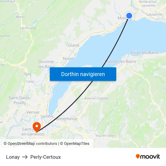 Lonay to Perly-Certoux map