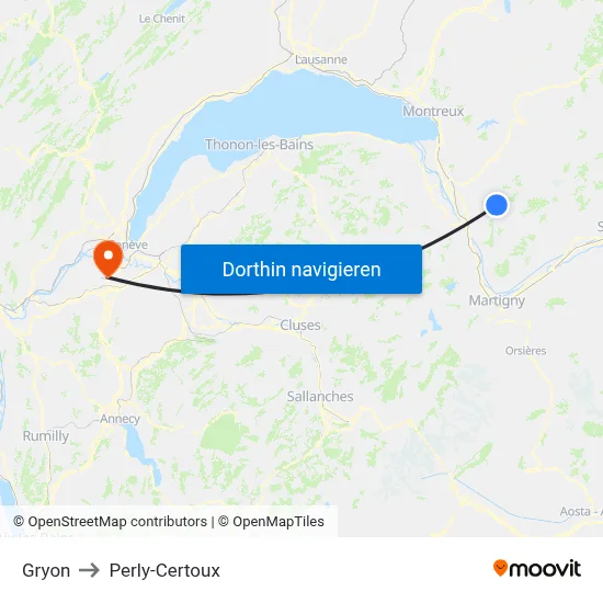 Gryon to Perly-Certoux map