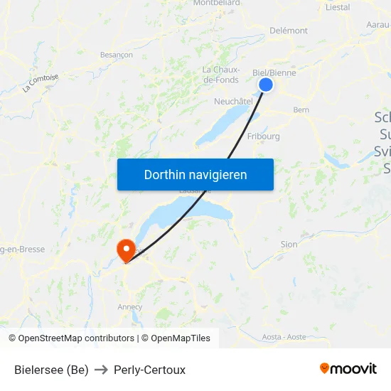 Bielersee (Be) to Perly-Certoux map