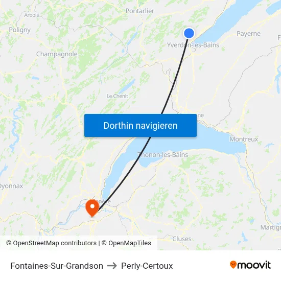 Fontaines-Sur-Grandson to Perly-Certoux map