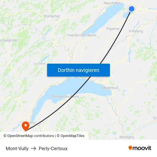 Mont-Vully to Perly-Certoux map