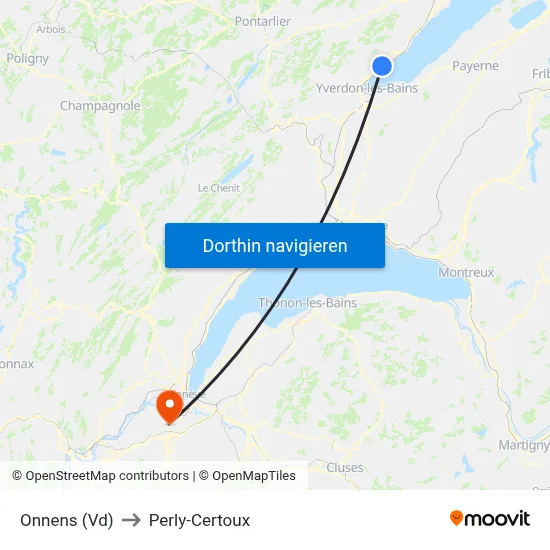 Onnens (Vd) to Perly-Certoux map