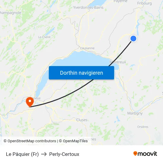 Le Pâquier (Fr) to Perly-Certoux map