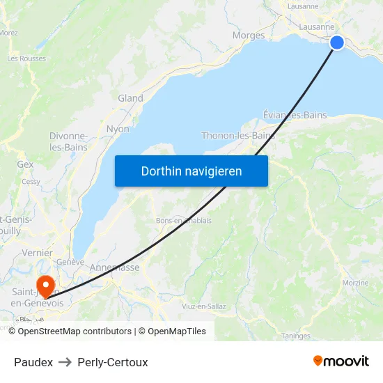 Paudex to Perly-Certoux map
