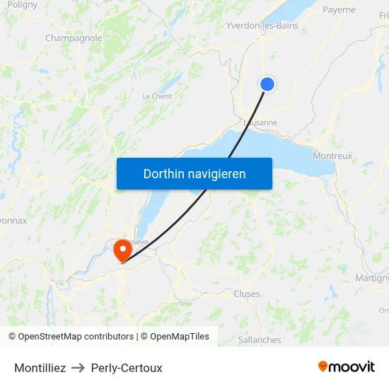 Montilliez to Perly-Certoux map