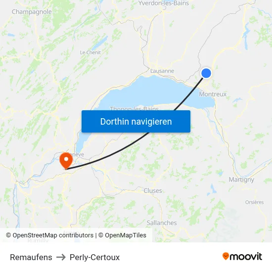 Remaufens to Perly-Certoux map