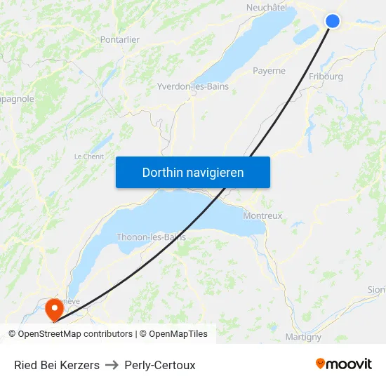 Ried Bei Kerzers to Perly-Certoux map