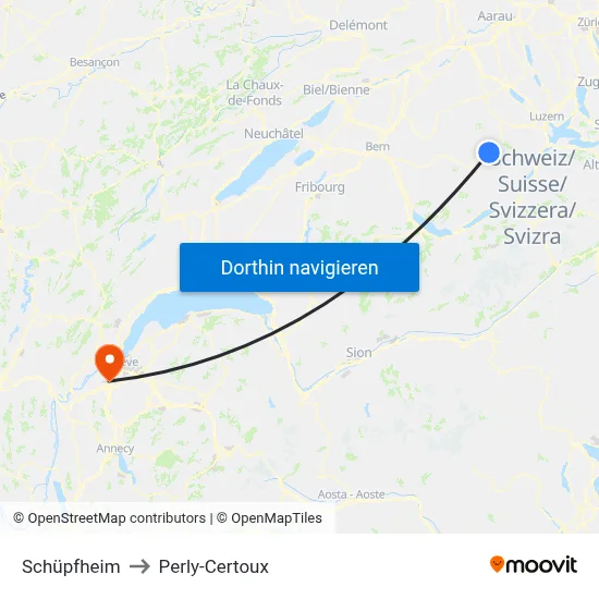 Schüpfheim to Perly-Certoux map
