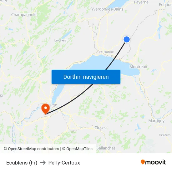 Ecublens (Fr) to Perly-Certoux map