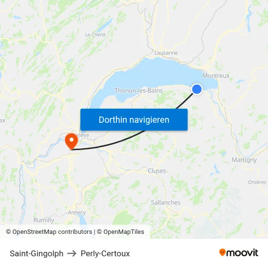 Saint-Gingolph to Perly-Certoux map