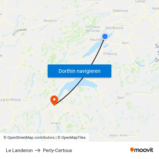 Le Landeron to Perly-Certoux map