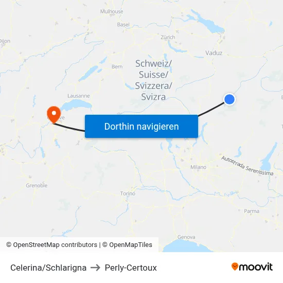 Celerina/Schlarigna to Perly-Certoux map