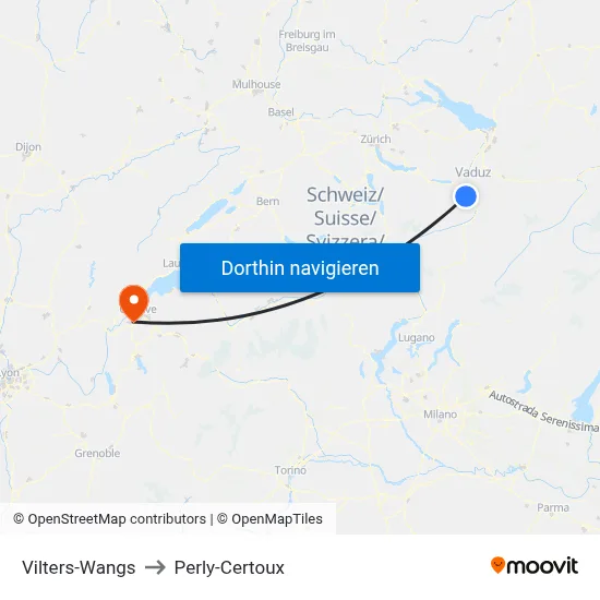Vilters-Wangs to Perly-Certoux map