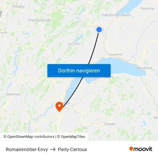 Romainmôtier-Envy to Perly-Certoux map