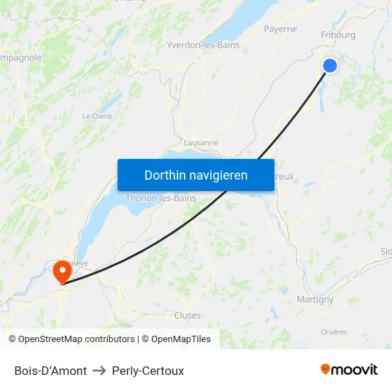 Bois-D’Amont to Perly-Certoux map