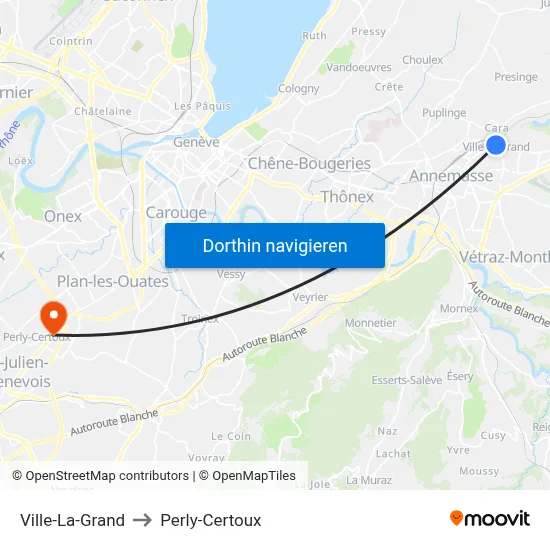 Ville-La-Grand to Perly-Certoux map