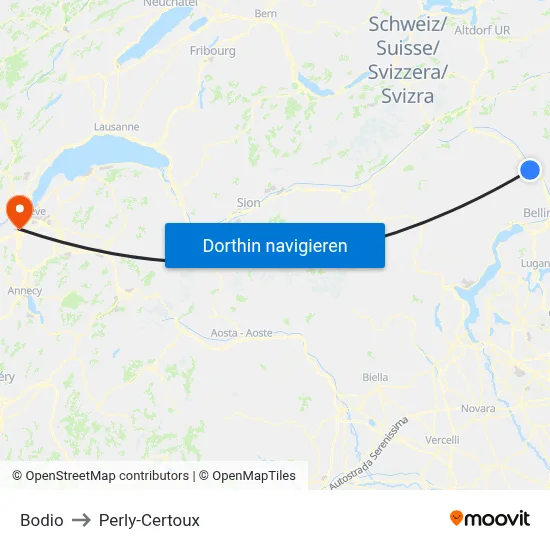 Bodio to Perly-Certoux map