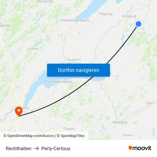 Rechthalten to Perly-Certoux map