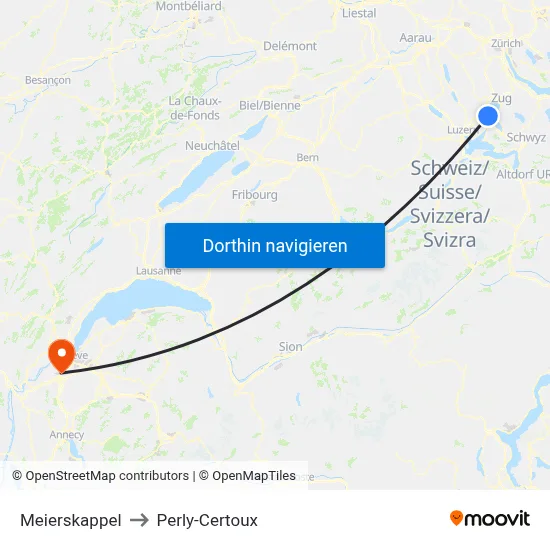 Meierskappel to Perly-Certoux map