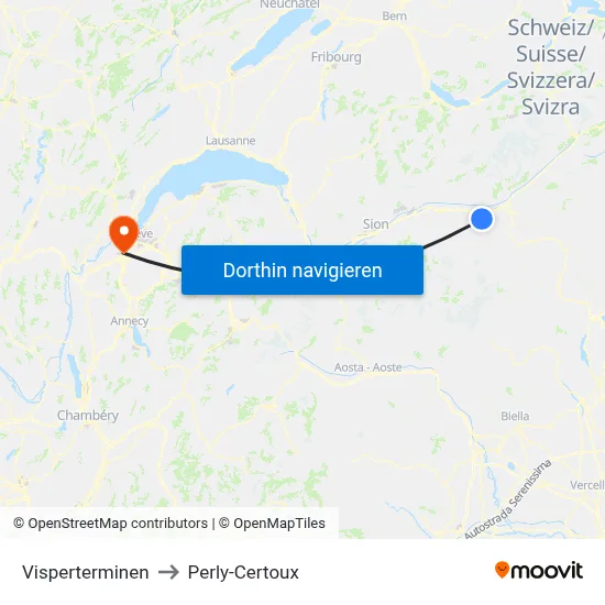 Visperterminen to Perly-Certoux map
