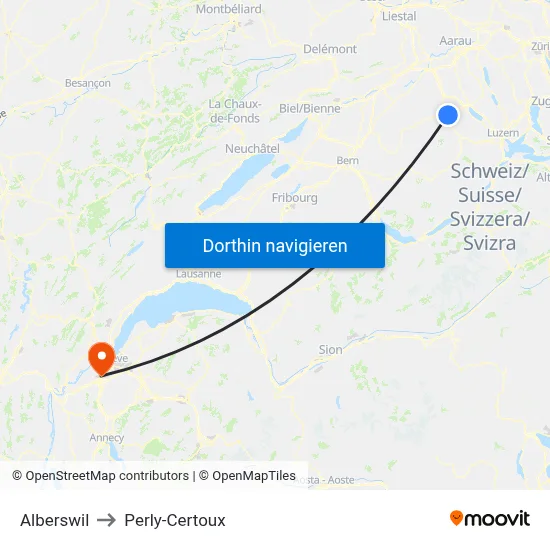 Alberswil to Perly-Certoux map