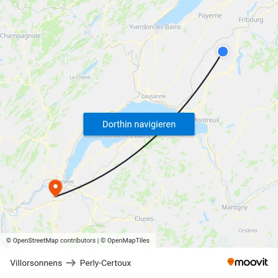 Villorsonnens to Perly-Certoux map