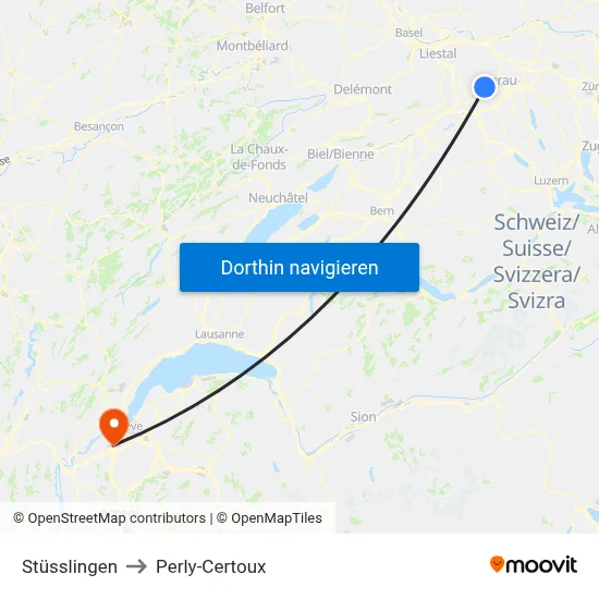 Stüsslingen to Perly-Certoux map