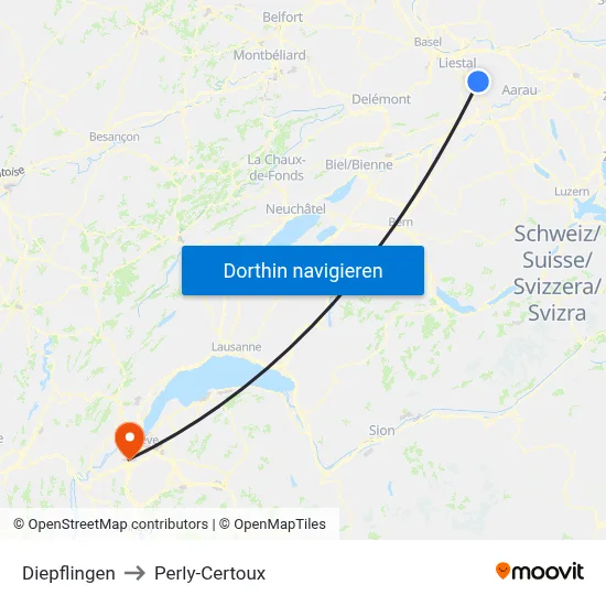 Diepflingen to Perly-Certoux map