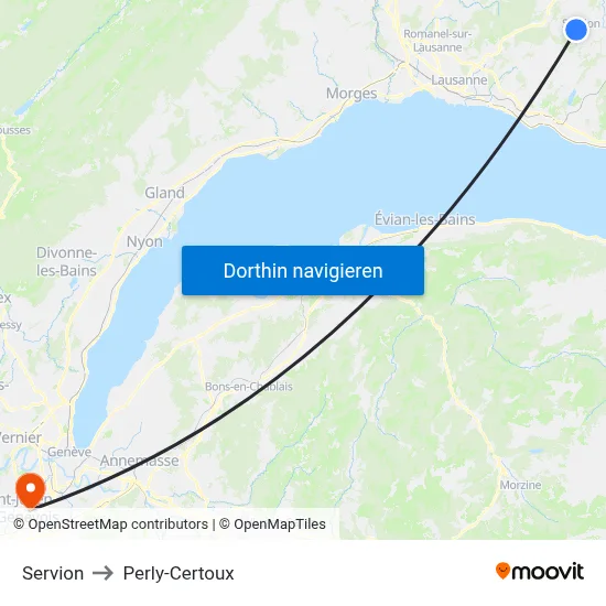 Servion to Perly-Certoux map