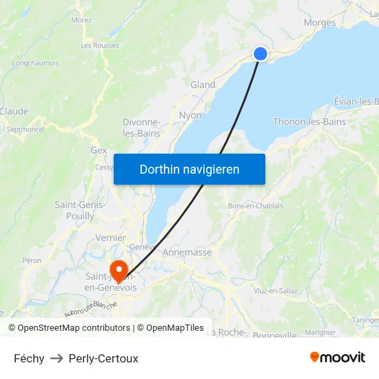 Féchy to Perly-Certoux map