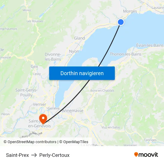 Saint-Prex to Perly-Certoux map