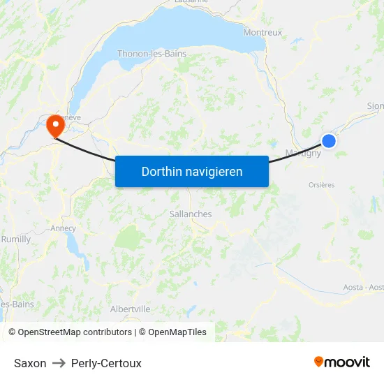 Saxon to Perly-Certoux map