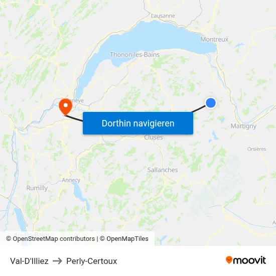 Val-D'Illiez to Perly-Certoux map