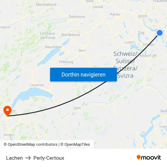 Lachen to Perly-Certoux map