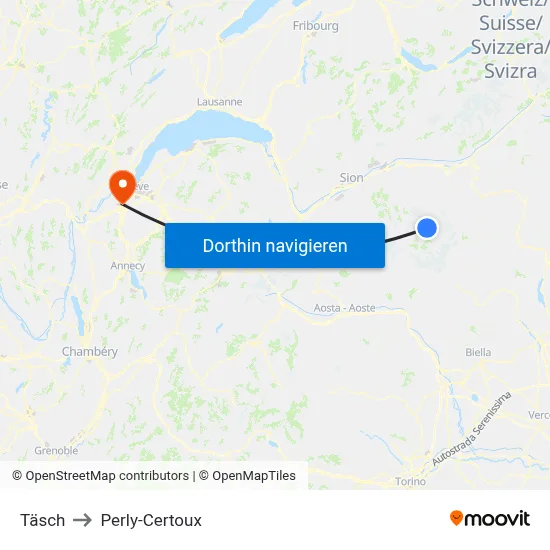 Täsch to Perly-Certoux map