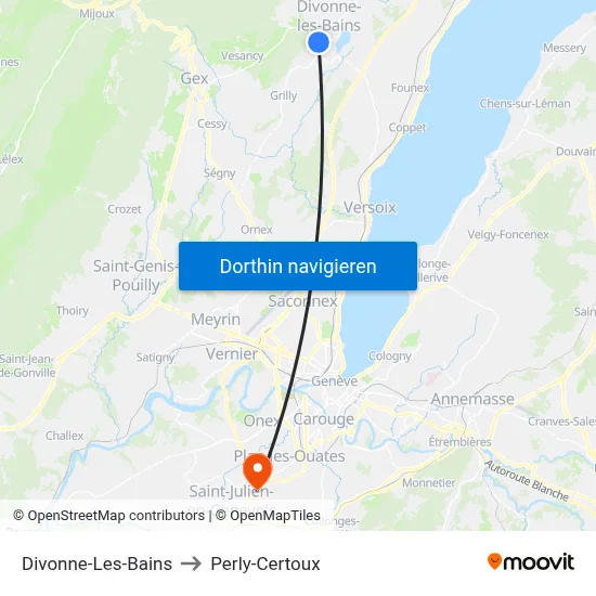Divonne-Les-Bains to Perly-Certoux map