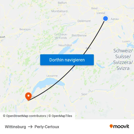 Wittinsburg to Perly-Certoux map