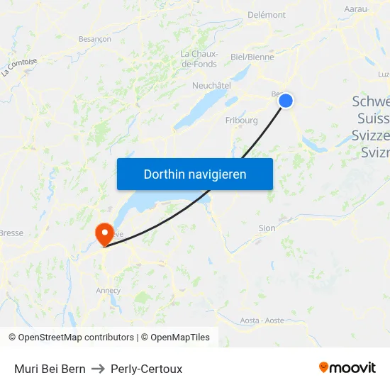 Muri Bei Bern to Perly-Certoux map