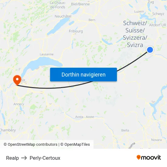 Realp to Perly-Certoux map