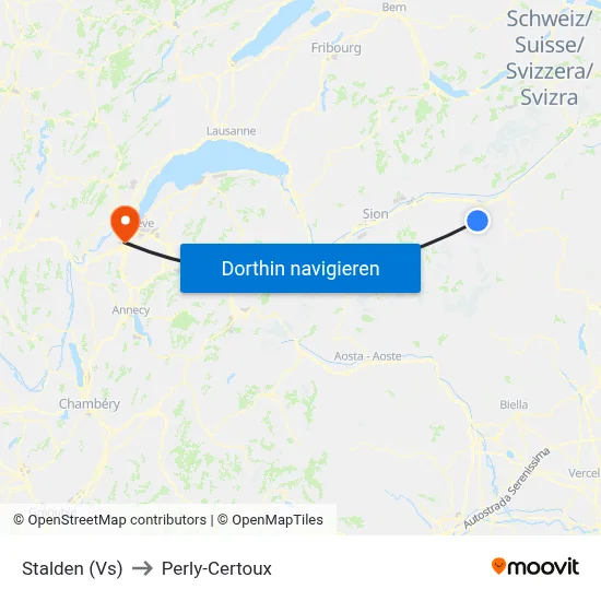 Stalden (Vs) to Perly-Certoux map