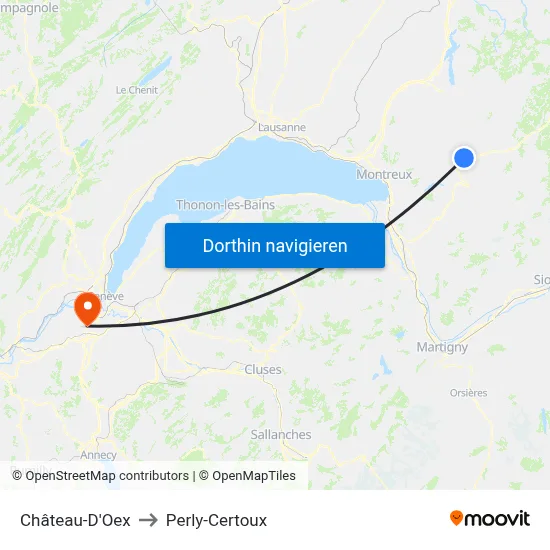 Château-D'Oex to Perly-Certoux map