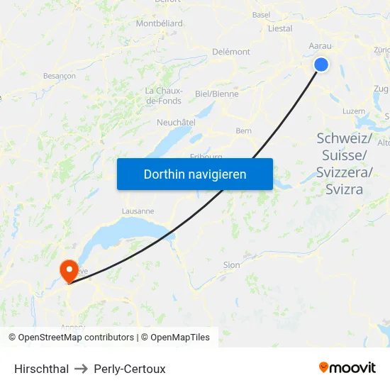 Hirschthal to Perly-Certoux map
