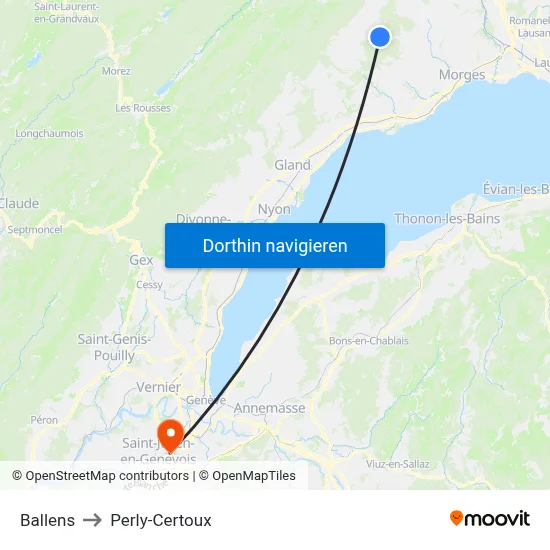 Ballens to Perly-Certoux map