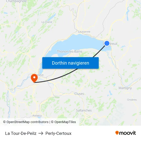 La Tour-De-Peilz to Perly-Certoux map