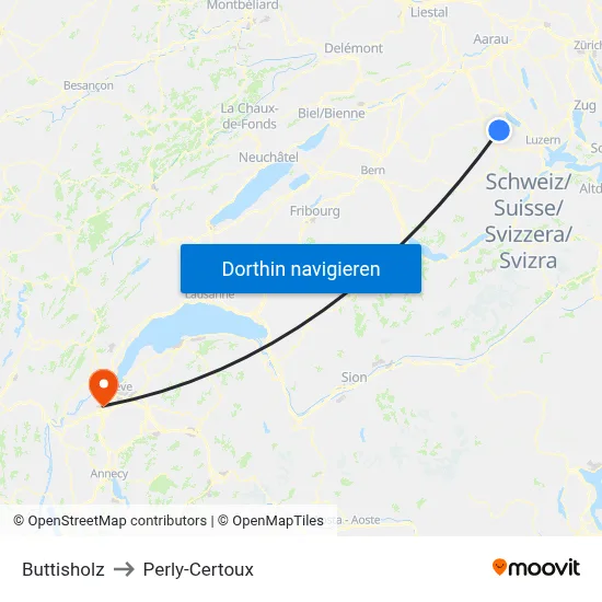Buttisholz to Perly-Certoux map